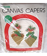 Straw Baskets Ornaments Plastic Canvas Kit 444 Complete NIP Canvas Capers - £13.58 GBP