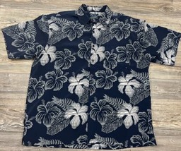 Gotcha Men&#39;s Hawaiian Shirt Blue Button Down Short Sleeve Floral Print Size XL - £15.56 GBP