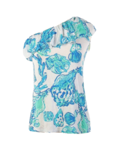 NWT Lilly Pulitzer Neveah Top in Resort White Barefoot Princess One Shoulder XS - £34.69 GBP