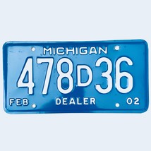 2002 United States Michigan Base Dealer License Plate 478D36 - £13.15 GBP