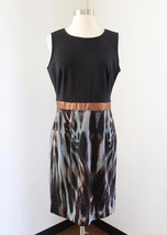 Calvin Klein Black Contrast Animal Print Sheath Dress Size 8 - £11.99 GBP