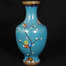 Chinese Turquoise Cloisonné Vase Republic Period - £98.99 GBP