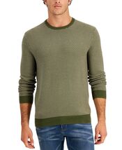 Club Room Men's Elevated Tonal Textured Sweater in Olive Green-Size XL - $19.97
