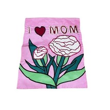 Small I Love Mom Floral Garden Flag Mothers Day Mom Grandma Gift Christmas  - £11.19 GBP