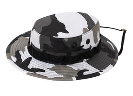 City Camo Black and White Camo Boonie Hat Vented Fitted Ripstop Rothco 5801 - $18.73