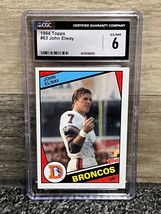 1984 Topps Football #63 John Elway Denver Broncos RC Rookie HOF CGC 6 EX-NM - $45.46