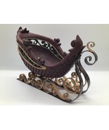 Vintage Decorative Christmas Sleigh Centerpiece Metal Scroll Runners 11”... - $327.52 MXN