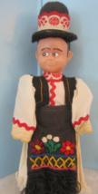Vintage   PLASTIC PAINTED  EYES Doll 7&quot; BOY/MAN  PAINTED BLACK SHOES TOP... - $14.40