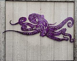 Free brand Metal Wall Art Octopus 42 inch Wall Hanging - Metal Octopus - Octopus - £47.43 GBP