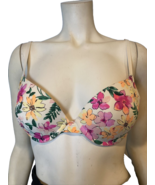 Victoria&#39;s Secret Pink Wear Everywhere Floral Push Up Bra 32D - $11.71 CAD