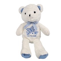 Carters So Sweet Plush Stuffed Bear Butterflies Rattle White Pretty Blue... - $38.61