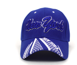 New York Blue 3D Embroidered Baseball Cap, Hat - $14.85