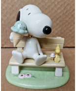 Lenox PEANUTS Happiness Is Ice Cream figurine with Snoopy &amp; Woodstock - £102.13 GBP