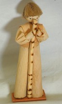 Folk Art Corn Husk Doll Man Walking Stick Handmade Traditional Czechoslovakia - £13.23 GBP
