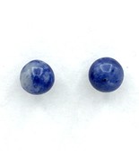 FAS 8mm sodalite &amp; sterling silver stud earrings - purple-blue stone ball  - £14.11 GBP