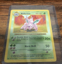 1999 Pokemon Card 1st Edition Shadowless Nidorino 37/102 Base Set - £14.17 GBP