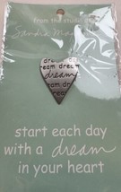 Sandra Magsamen Studio Signed Pewter Brooch Pin Message from The Heart D... - £13.01 GBP