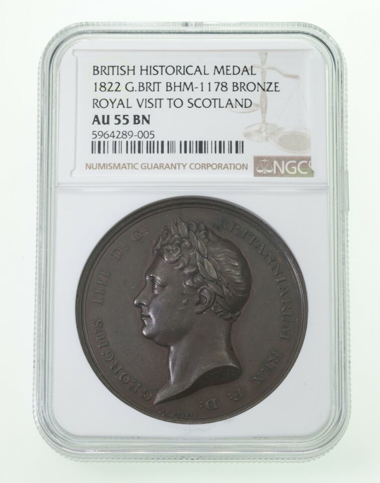 Primary image for 1822 Great Britain Royal Visit To Scotland Bronze Medal BHM-1178, AU-55 By NGC