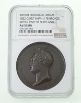 1822 Great Britain Royal Visit To Scotland Bronze Medal BHM-1178, AU-55 ... - $989.01