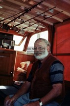 Ernest Hemingway Sitting On Yacht With Fishing Poles 4X6 Photo Postcard - £6.80 GBP