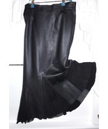 Leather skirt, black, pleated, Medium - £55.09 GBP