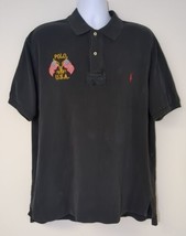 Polo Ralph Lauren Mens 1XB Shirt American Flag Black VTG - £23.26 GBP