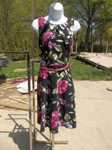 NWOT ALYX GORGEOUS BLACK FLORAL DRESS W BELT 10 - £27.03 GBP