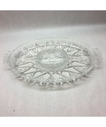 Vintage Glass divided Plate lid condiment RELISH cut glass bowl Mid Century - £25.23 GBP