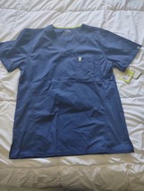 Happy Code Size Small Blue Nursing Scrubs Shirt - £27.06 GBP