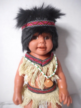 Goldenvale 1-2000 Plastic Native American Indian Doll w Drum Clothes 10 1/2&quot; - £15.49 GBP