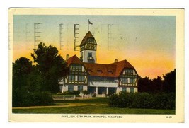 Pavillion in City Park Postcard Winnipeg Manitoba 1946 - £8.14 GBP