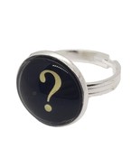 Unique QUESTION MARK RING gift boxed MYSTERY ? vintage style BLACK handmade - £8.01 GBP