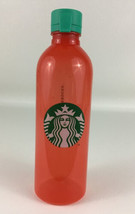 Starbucks Collectible Reusable Cup Flip Top Cap Orange Water Bottle Green Lid - £13.41 GBP