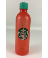 Starbucks Collectible Reusable Cup Flip Top Cap Orange Water Bottle Gree... - £13.29 GBP