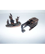 Vintage Miniature Brass Ship and Construction Excavator Pencil Sharpener... - $39.55