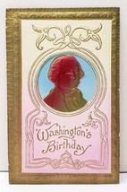 Washington&#39;s Birthday Golden Bronze Airbrushed Embossed Postcard E9 - £11.92 GBP