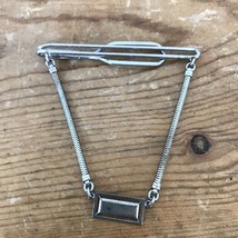 Vintage Mid Century FCC Sterling Silver Bar Tie Chain Clip Clasp - £39.81 GBP