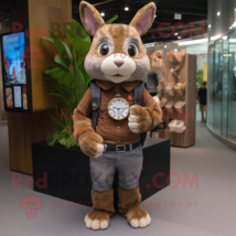 Brown Wild Rabbit mascot costume character dressed with a Boyfriend Jeans and Sm - £1,000.08 GBP