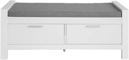 Haotian FSR74-W,Hallway Storage Bench with Two Drawers and Padded Seat Cushion - $168.99