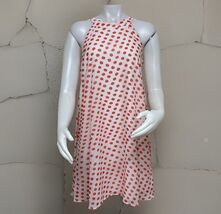 Betsey Johnson Halter Dress Womens 8 Coral Daisies Sleeveless Mini A lin... - $44.14