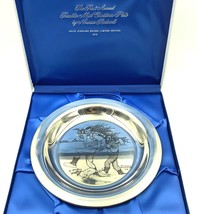 1970 Norman Rockwell Sterling Silver Bringing Home The Tree Plate w/ Box &amp; Paper - £273.81 GBP