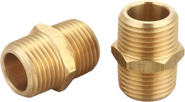 1/2 inch x 1/2 inch NPT Brass Hex Nipple Male Pipe Adapter (2 Piece) - $419.87 MXN