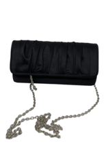 RSVP Women&#39;s Black Fabric Evening Bag Clutch with Chain - $12.34