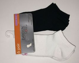 Danskin Now Girls No Show Socks 6 Pairs Size M ( 10.5 - 4 ) Black White New - £7.82 GBP
