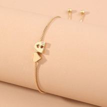 Fashion Girls Gold Color 26 A-Z Letter Name Heart Bracelet Bangle Initial Alphab - £8.68 GBP