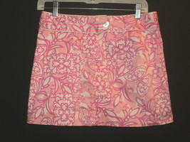 Lilly Pulitzer Mini Skirt Size 4 Butterflies &amp; Filigree Pink and Peach V... - £23.87 GBP