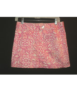 Lilly Pulitzer Mini Skirt Size 4 Butterflies &amp; Filigree Pink and Peach V... - £24.05 GBP