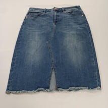 Tribal Denim RN#143728 Women's Blue Cotton Blend Front Slit Denim Skirt Size 8 image 11
