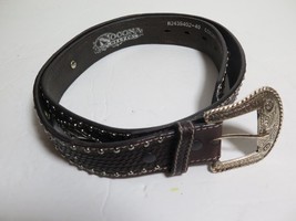 Nocona WESTERN Silver Diamond Shape Concho Stud Leather Belt Sz 40 n243940 - £28.05 GBP