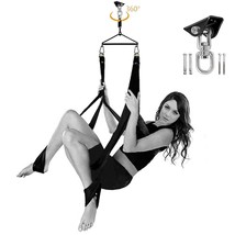 Sex Swing, 360 Degree Spinning Sex Swing With Headrest Dual Hook Sling Adult Gam - £78.08 GBP